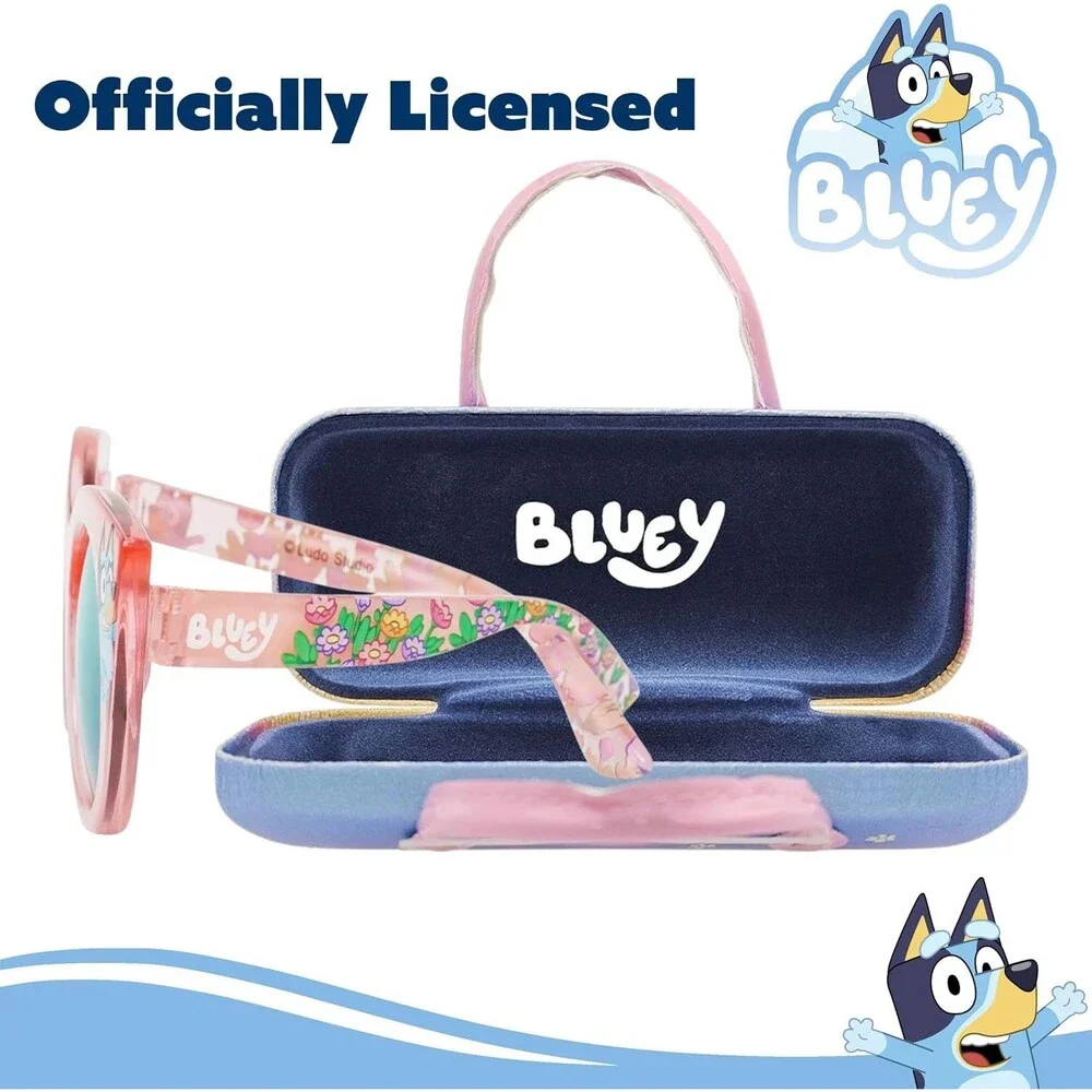 Bluey Bingo Girls Pink Cat Eye Sunglasses *Case Included*